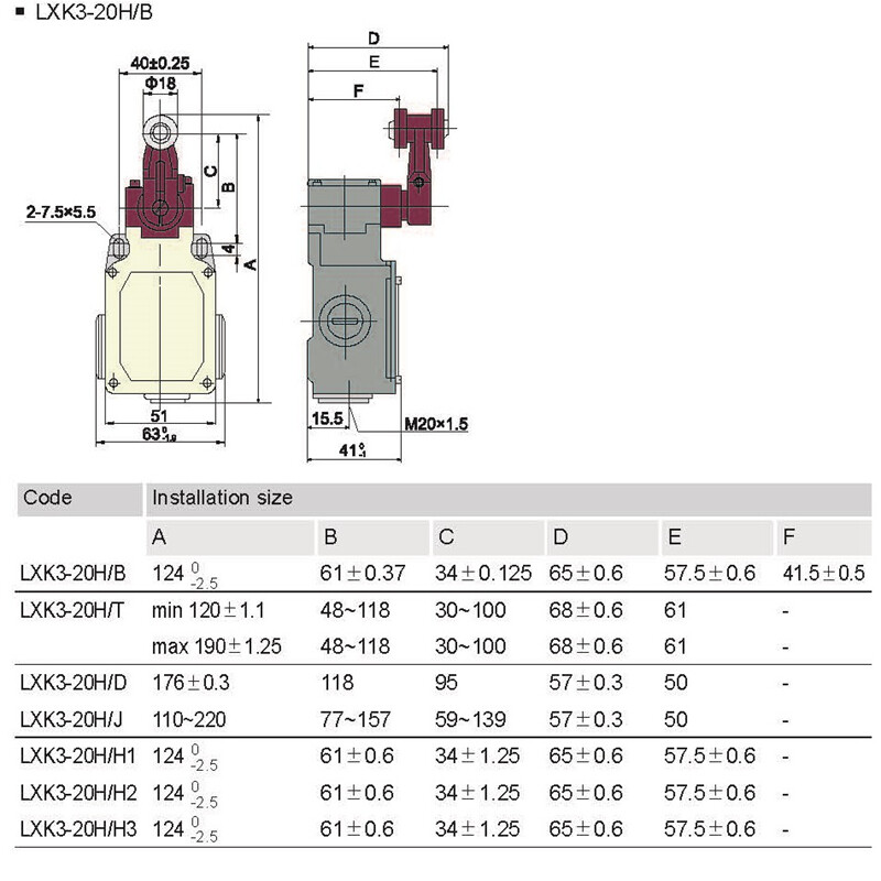 Stroke Limit Switch LXK3-20 1NO 1NC Momentary Micro-Motion Adjustable Roller Arm