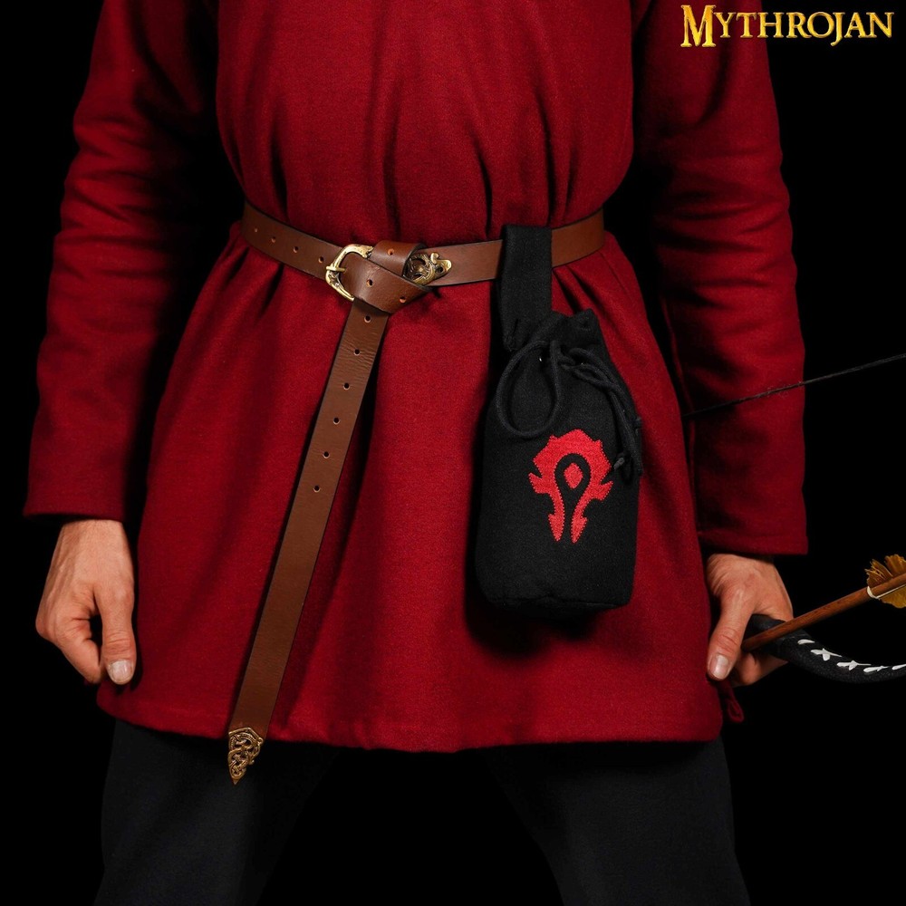 Medieval Belt Bag Drawstring Woolen Storage Pouch Renaissance Costume Accessory