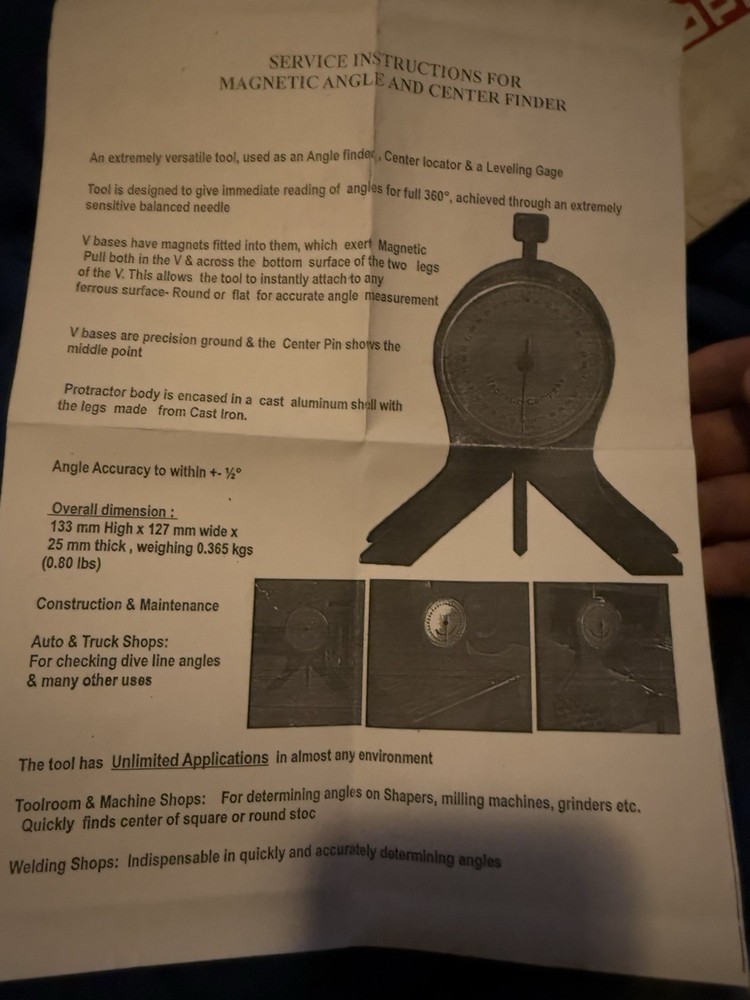 SPI Magnetic Protractor-Dial Reading