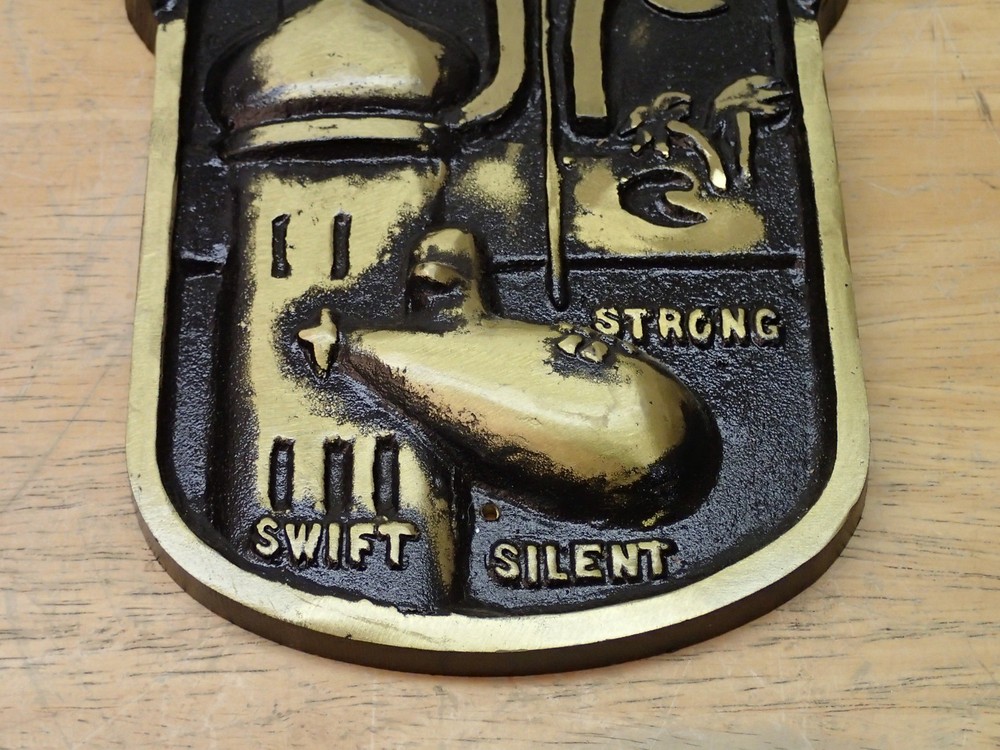 Vintage US Navy Commander Submarine Task Force 157 Brass Plaque