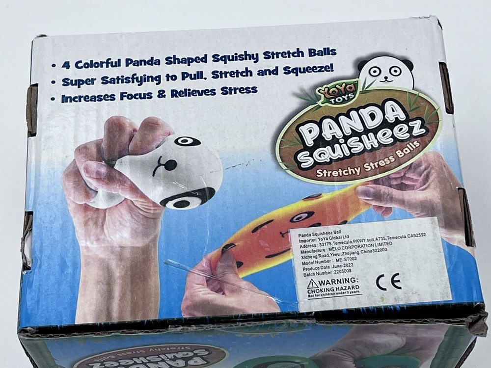 Squeezable Panda (4 Pack) Furry Foam Plush Stress Balls