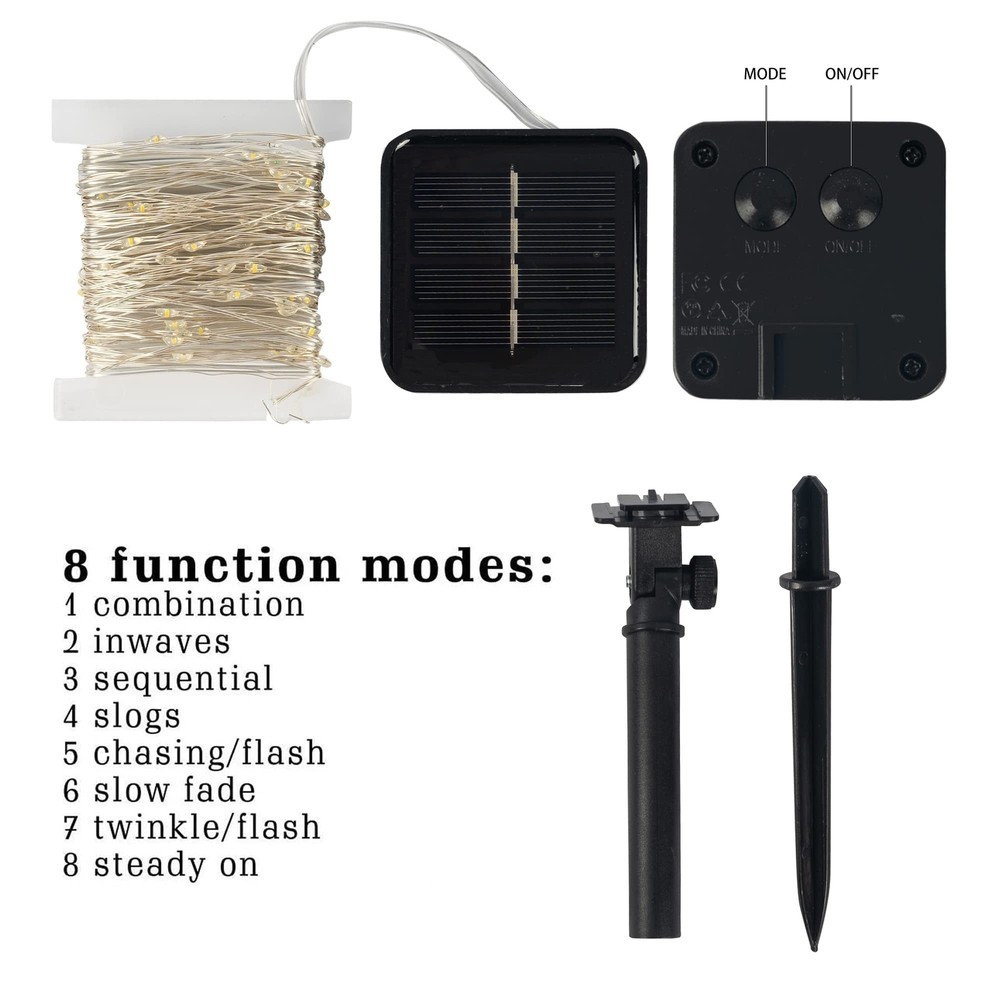 Dazzle Bright 2 Pack Solar String Lights Outdoor, Total 80FT 240LED Solar Pow...