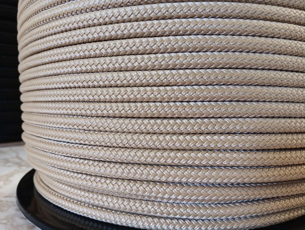 1/4 x 300 ft. Double Braid-Yacht Braid polyester rope. Tan