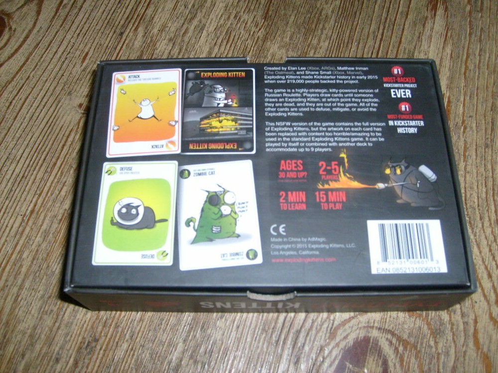 Exploding Kittens Card Game 2015 NSFW Deck