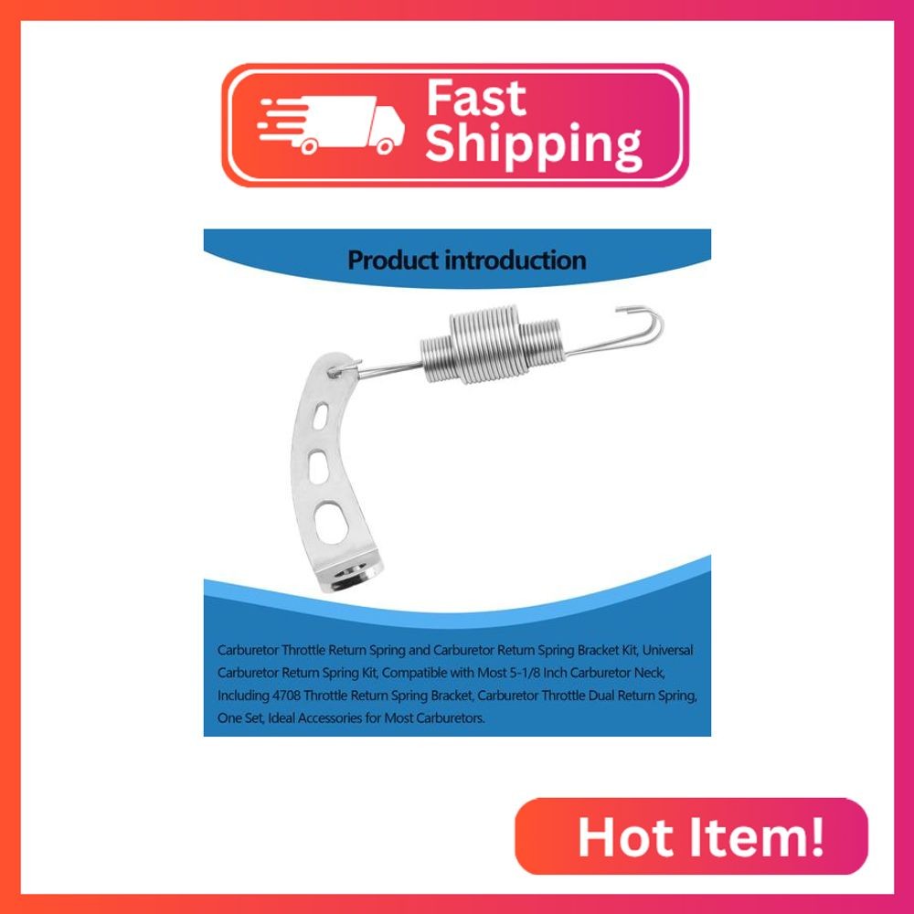 Carburetor Return Spring and Bracket Kit,Compatible with Most 5-1/8 Carburetor N