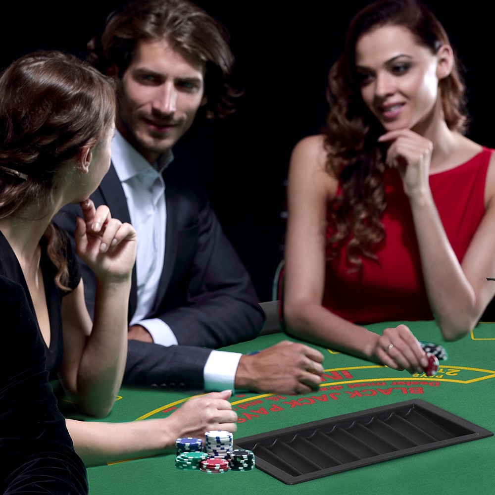 72" 7 Player Octagon Folding Poker Table with Cup Holders