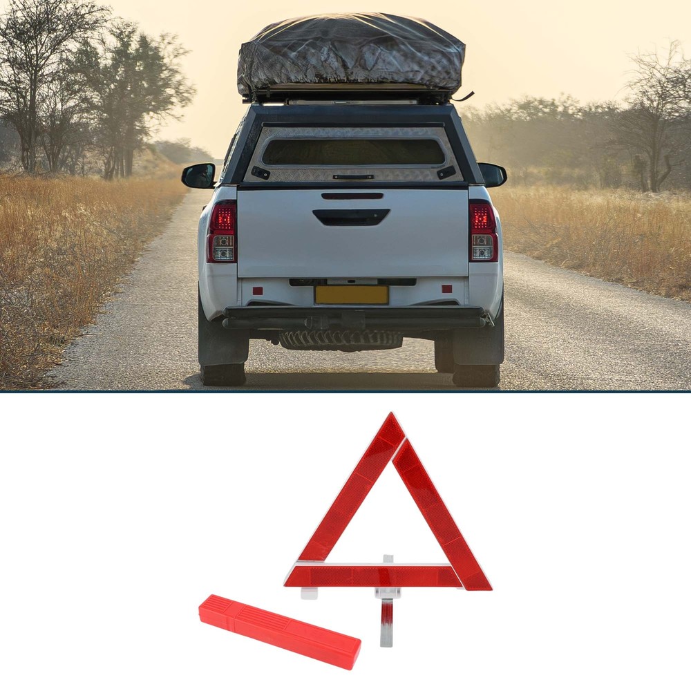 Car Safety Warning Triangle w/ Storage Case Fold Up Car Warning Safety Triangle