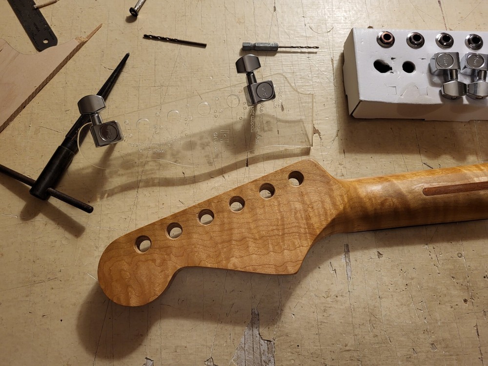 Custom Guitar Headstock Template Tuner Drill Pattern Strat neck HSMST