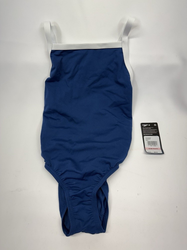 Speedo Youth Flyback Training Suit Team Navy/white Size 10/36 Yth