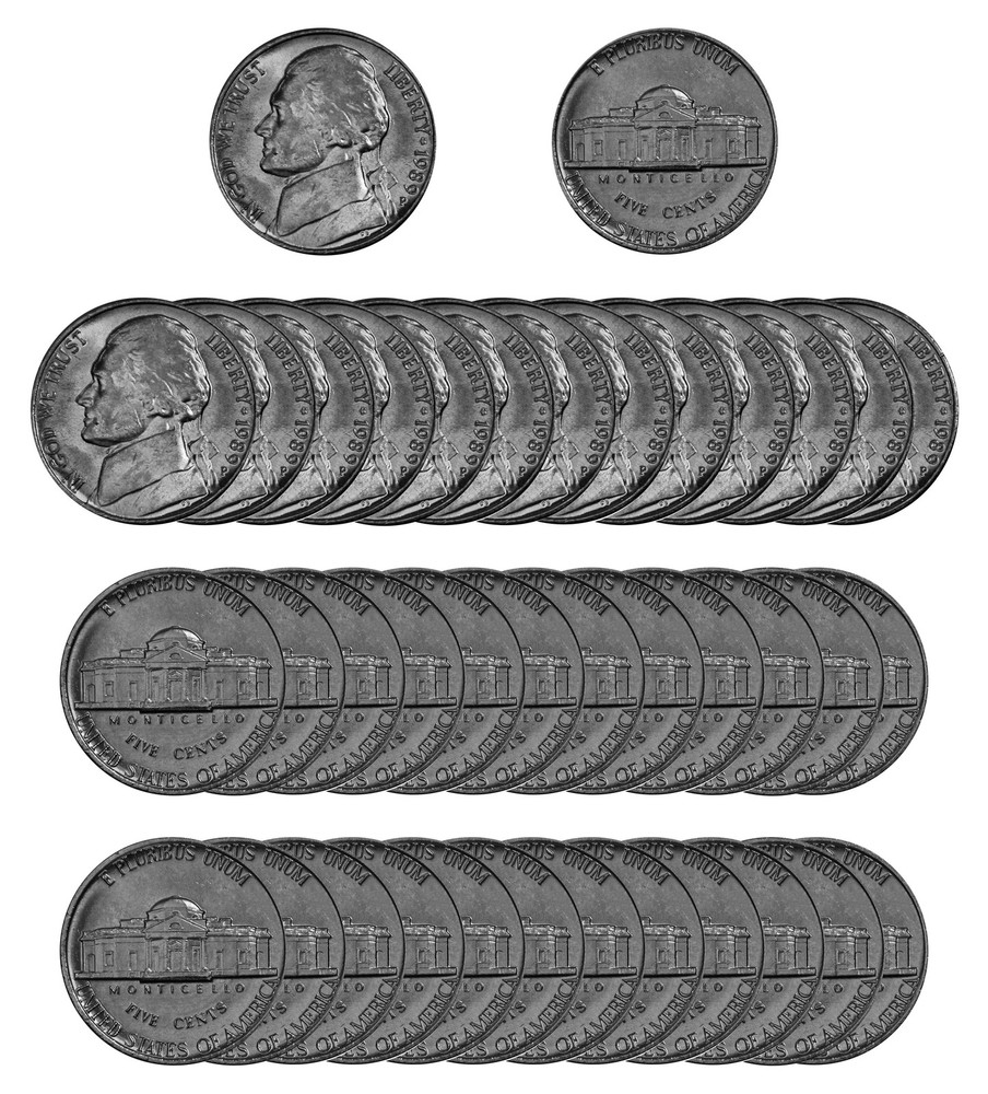 1989 -P Jefferson Choice/Gem BU Roll 40 US Coins