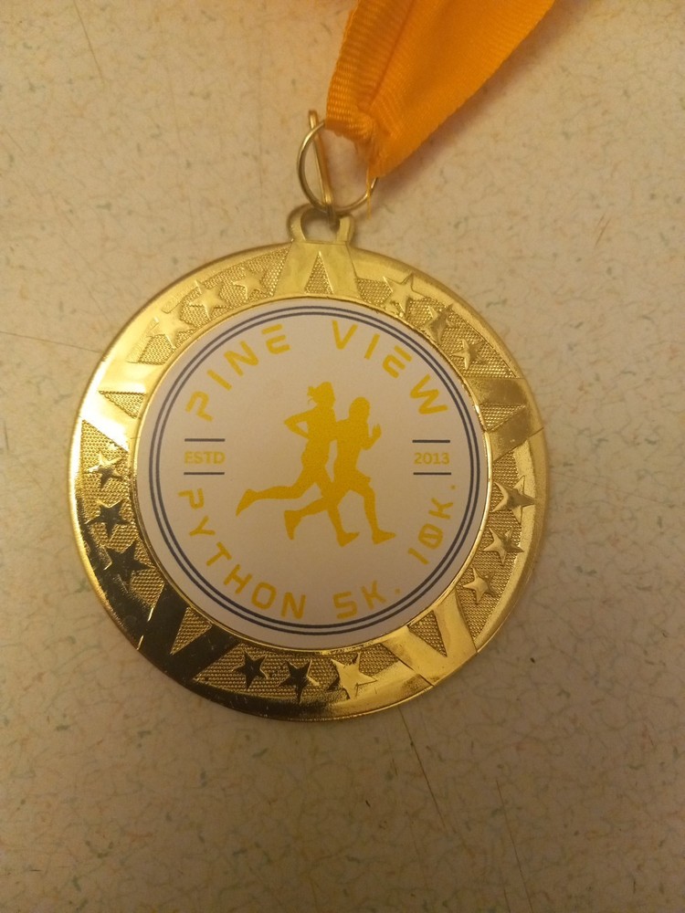 Pine View Python 5k 10k Running Medal