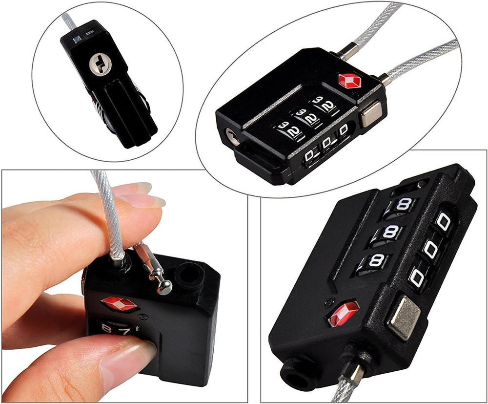 TSA Lock Security 3 Digit Combination Suitcase Luggage Bag Code Lock Padlock (Bl
