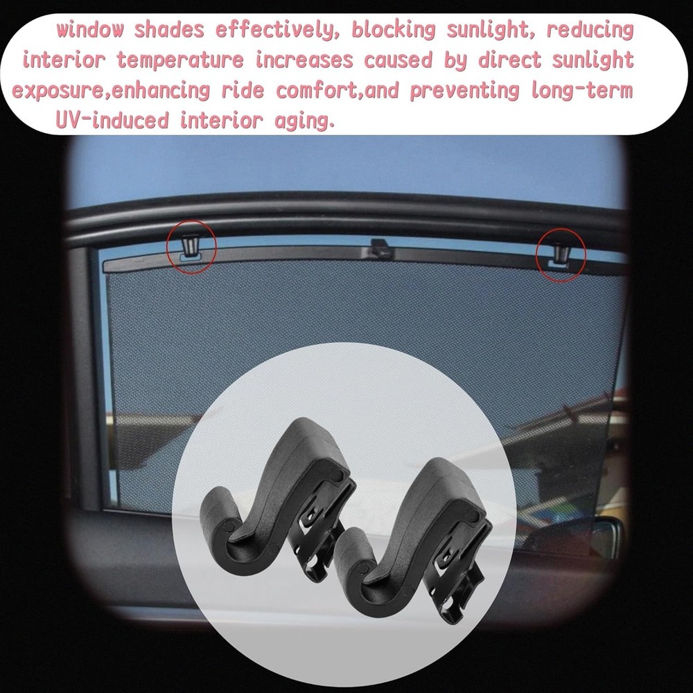 2 Pack Car Window Shade Hooks Compatible with Pacifica Voyager 2017-2024 ABS ...