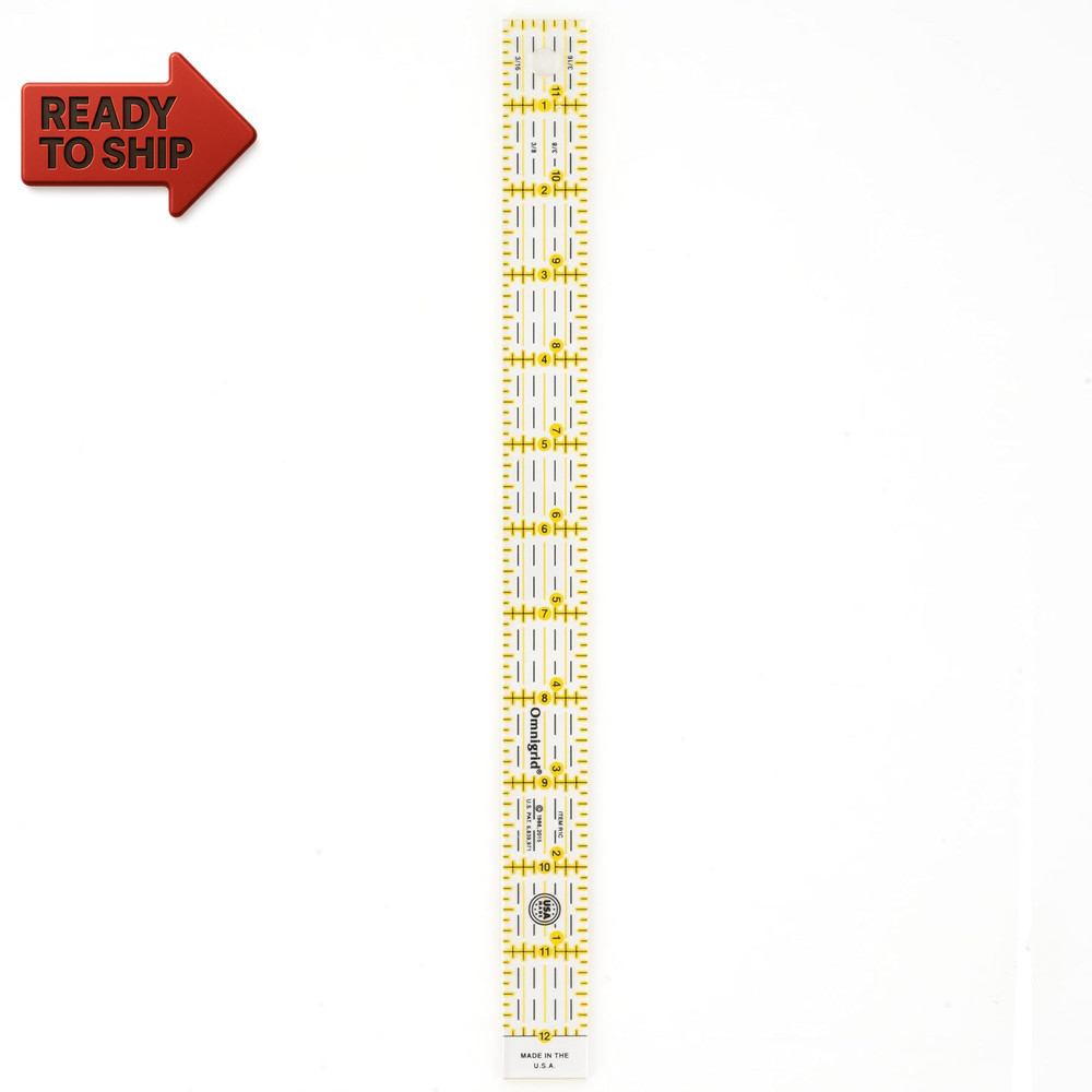 Omnigrid Quilter'S Ruler, 1" X 12-½", Clear
