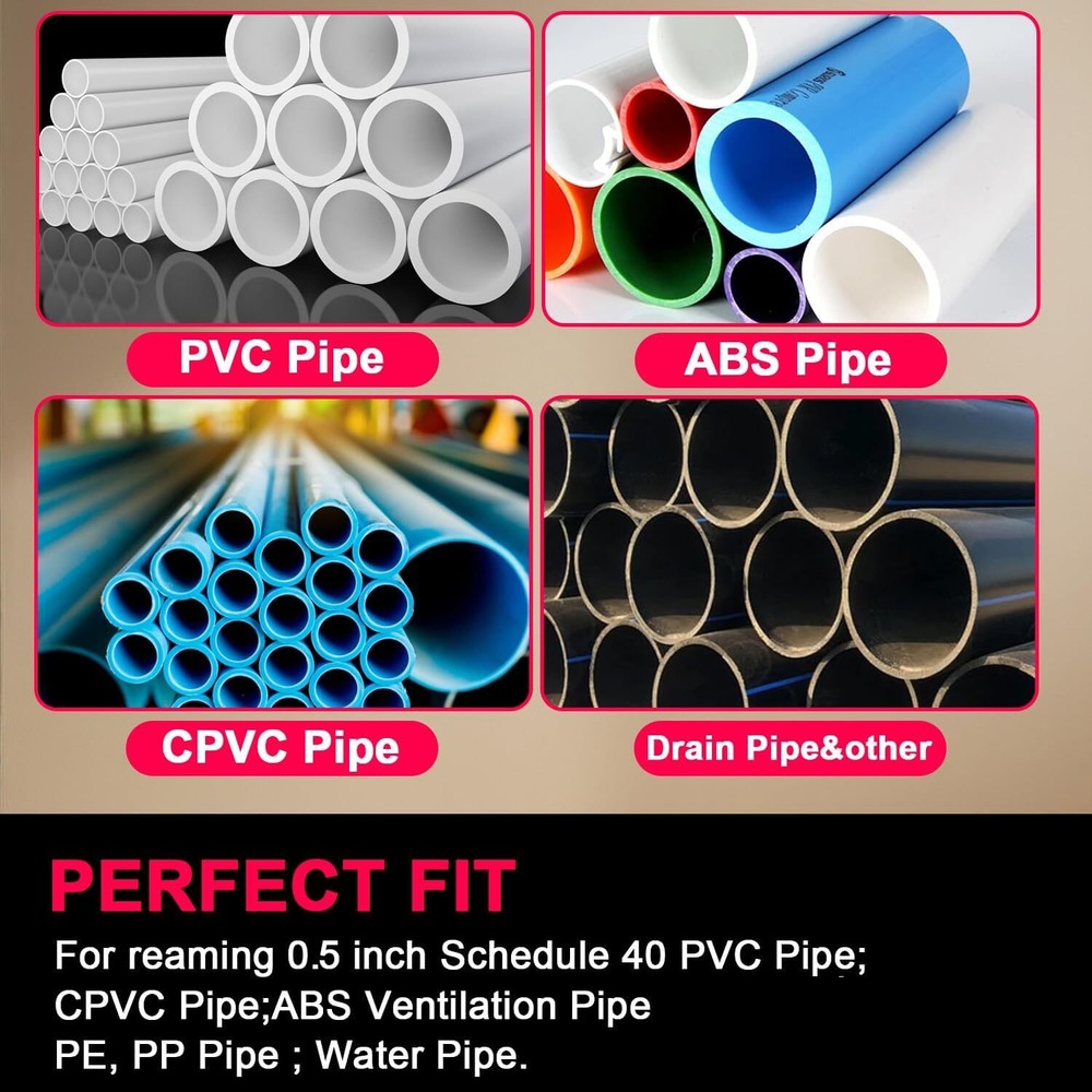 Plastic Pipe Fitting Reamer Plumbing Tool for SCH40 PVC, ABS, CPVC Socket Saver