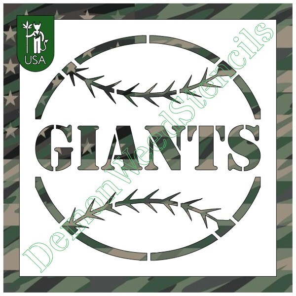12"x12" Clear Plastic Stencil - Giants Baseball (SCA129) (.007")