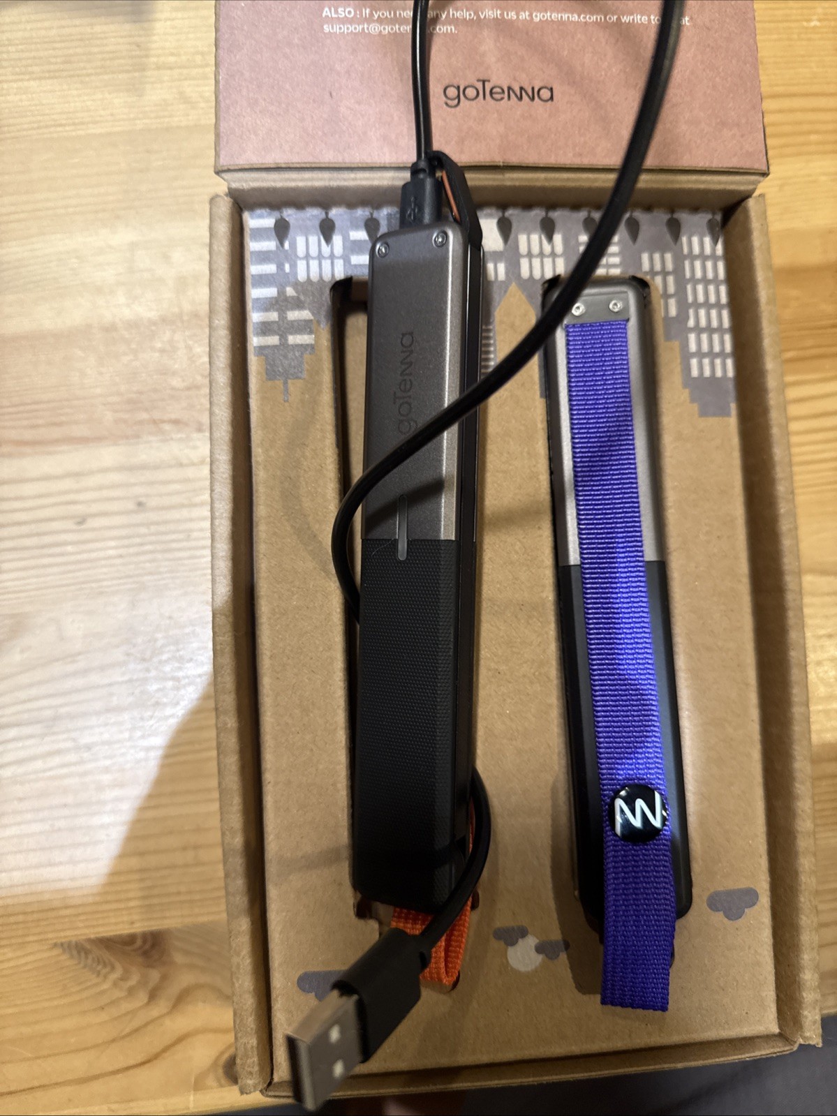 2 of GoTenna Off-Grid Texting SMS GPS Communicator Radio. Purple & Orange. 2x
