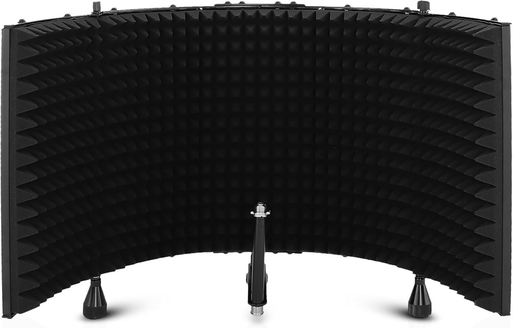 Microphone Isolation Shield with Soundproof Foam, Portable Vocal Recording Booth