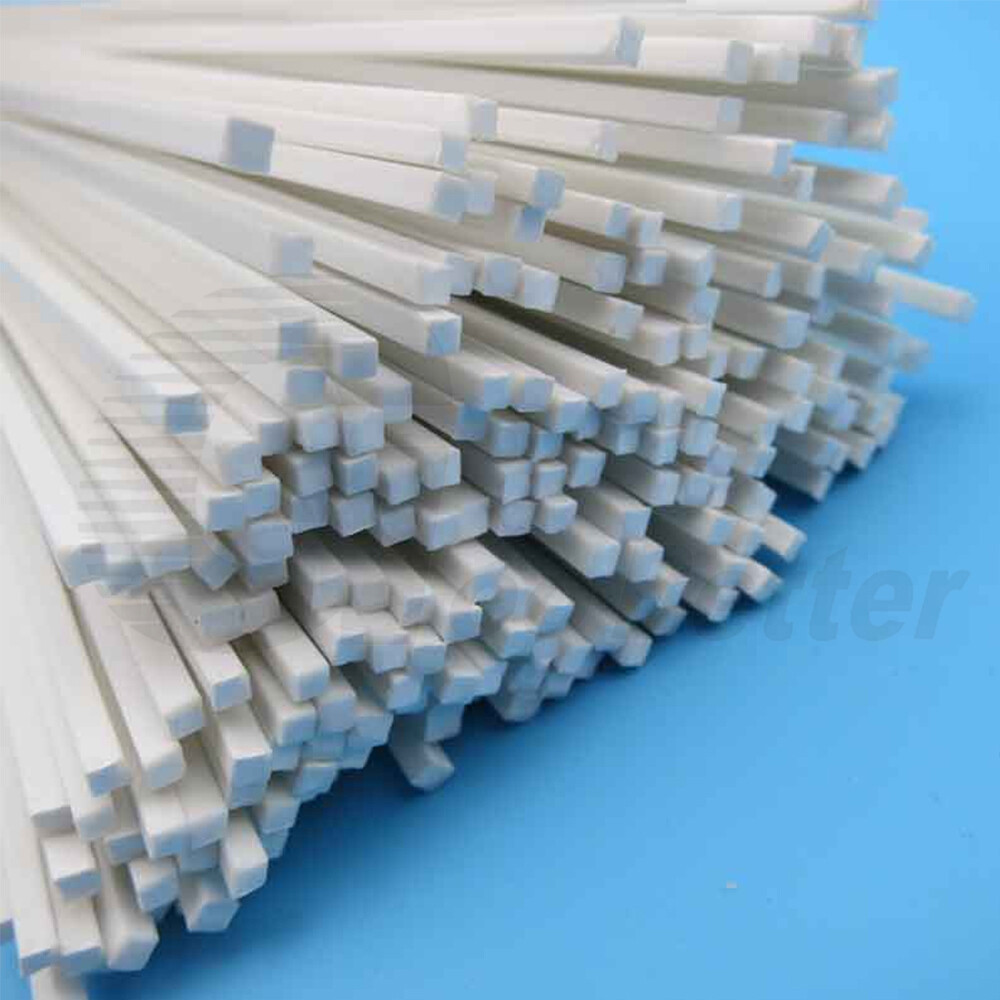 White Solid ABS Plastic Square Rod Bar Strips Modelling Craft Material DIY 250mm