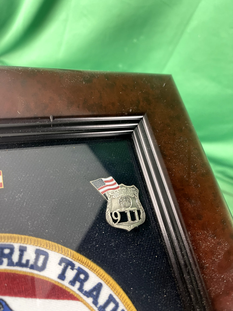 World Trade Center Fallen Heroes Patch & 9/11 Pins Frame