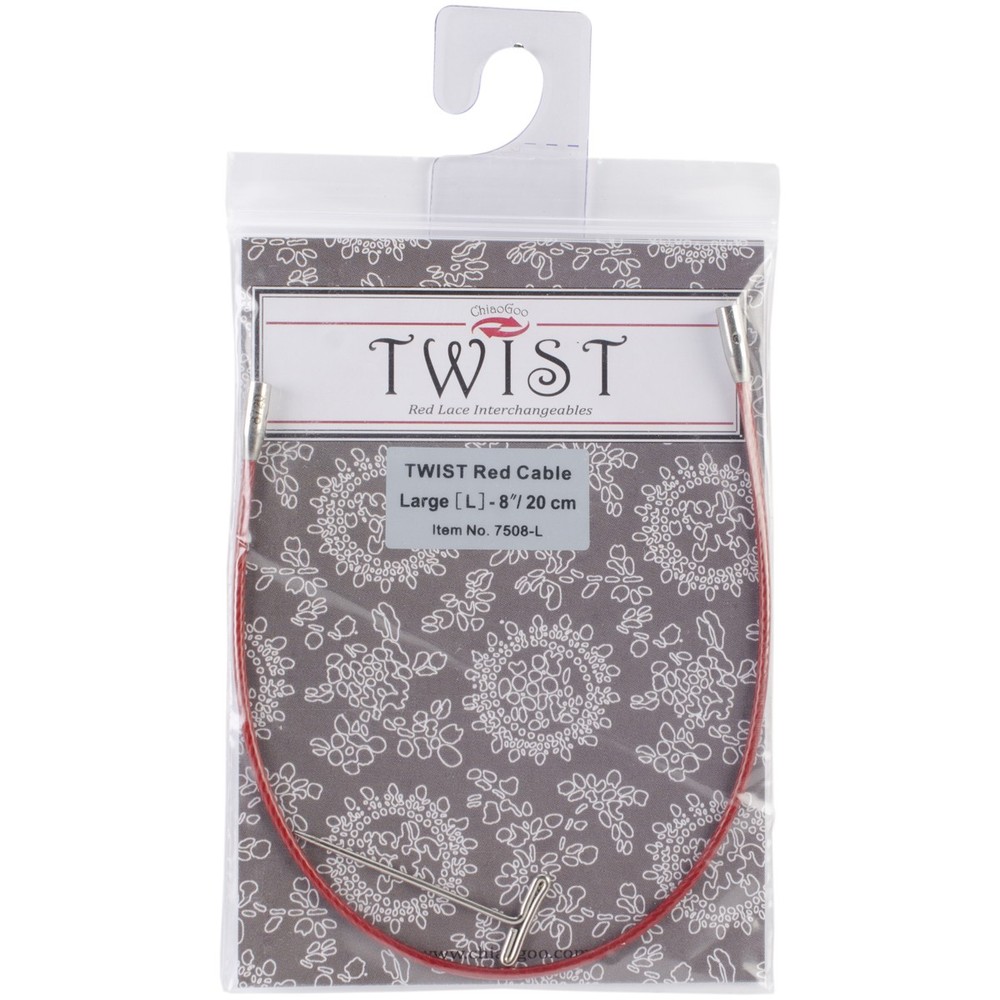 ChiaoGoo TWIST Red Lace Interchangeable Cables 8"-Large