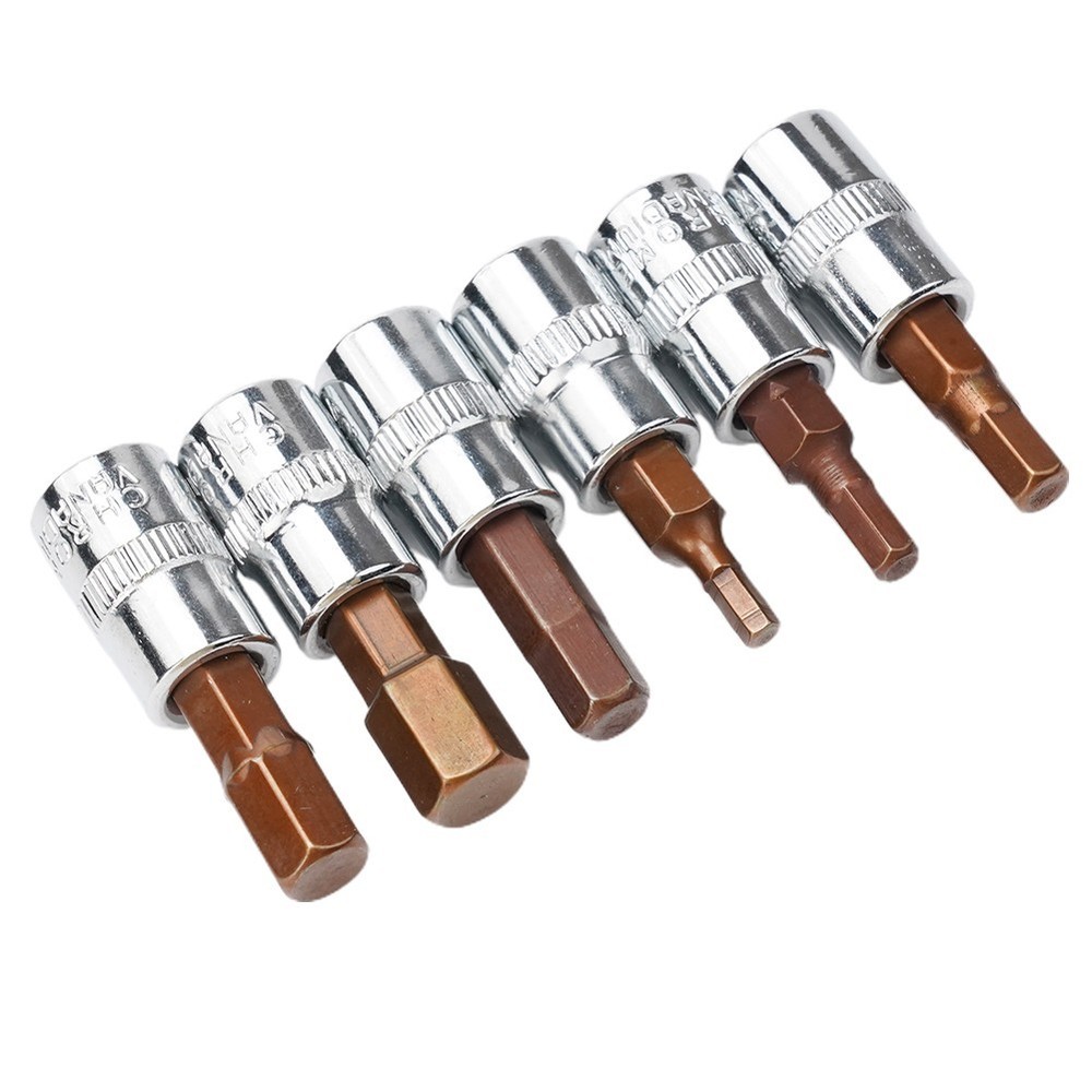 Workshop Equipment 1/4 Inch 6pcs H3-H8 Hex Screw Driver Bits Screwdriver Bit