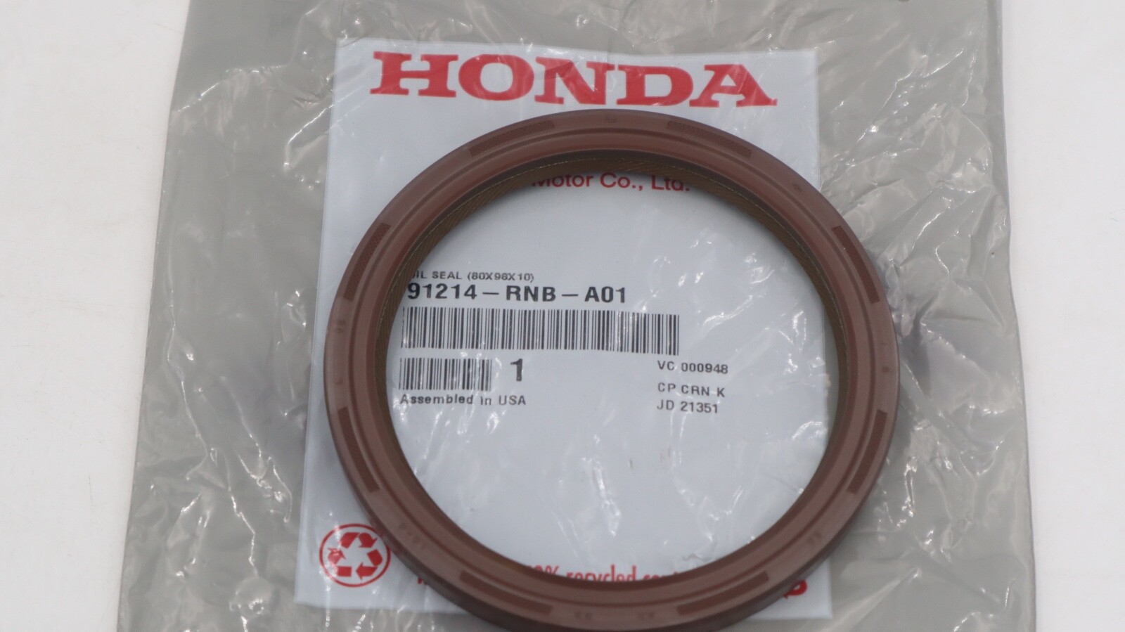OEM HONDA RSX K20 TYPE S CIVIC SI TSX ACCORD CR-V CRANKSHAFT REAR MAIN SEAL RNB