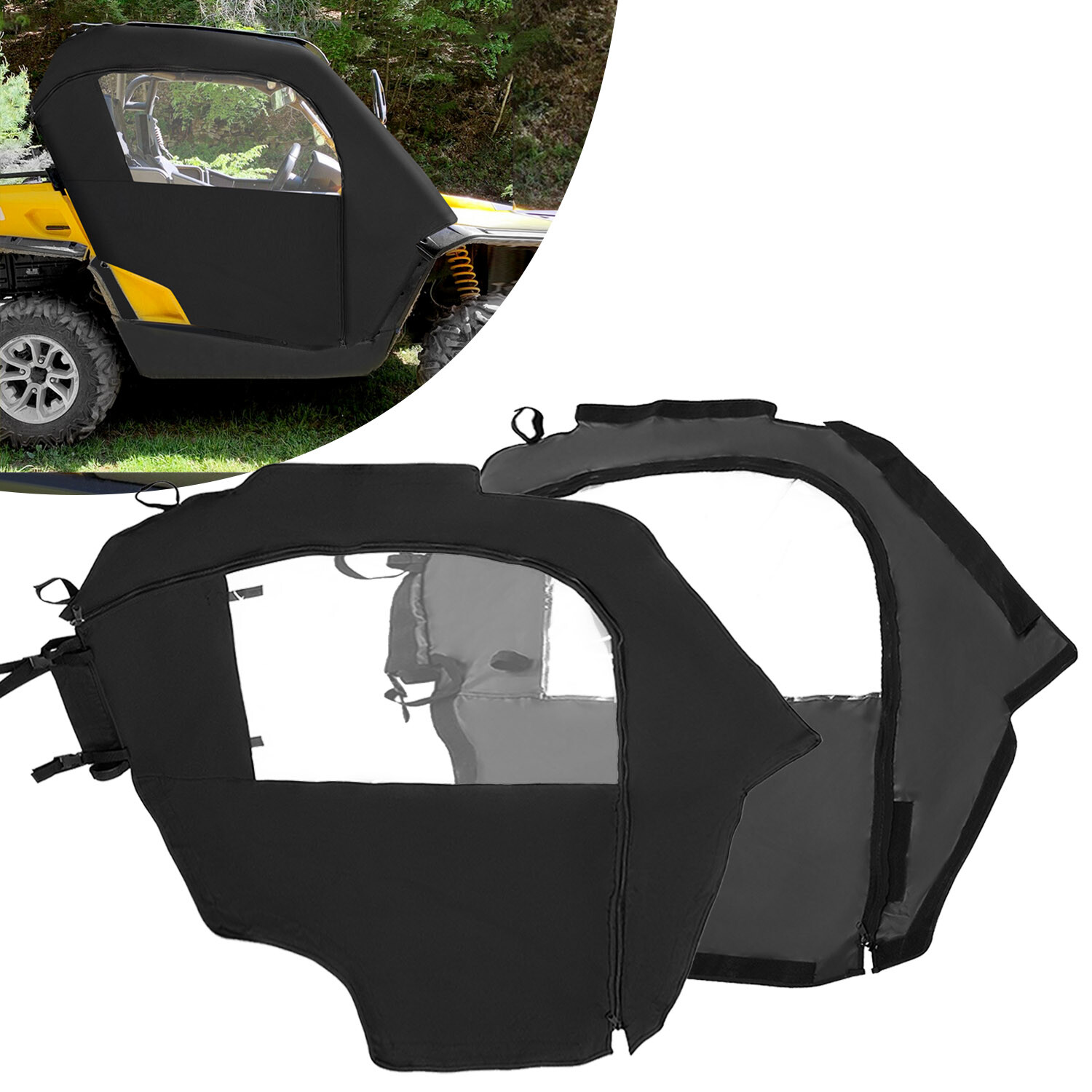 4PCS For Can-Am Commander 800/1000 11-20 Soft Doors & Rear Panel Cab Enclosures