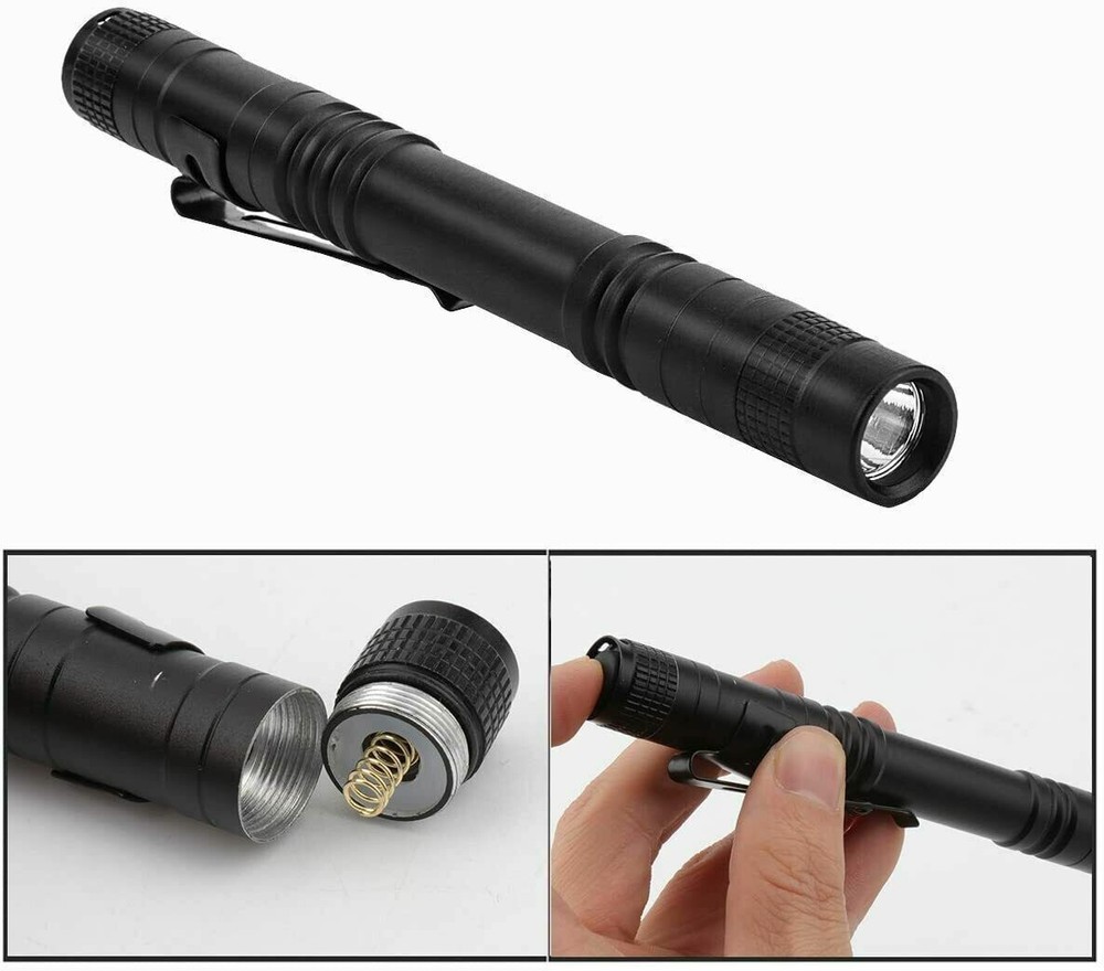 2x 900000LM Tactical Flashlight Small LED Torch Light Mini Super Bright Penlight