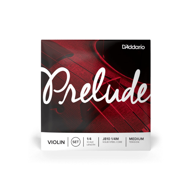 D'Addario Prelude Violin String Set, 1/4 Scale, Medium Tension