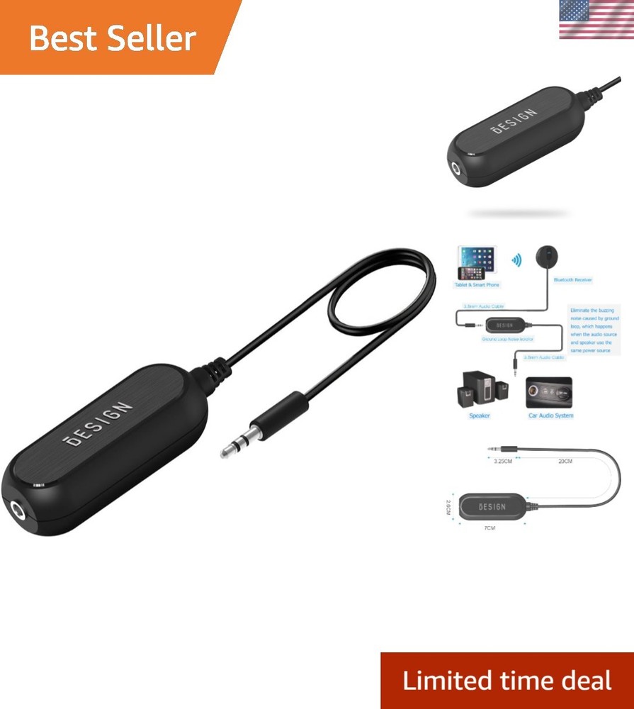 Mini Ground Loop Noise Isolator for Seamless Audio – Ideal for Bluetooth Devices