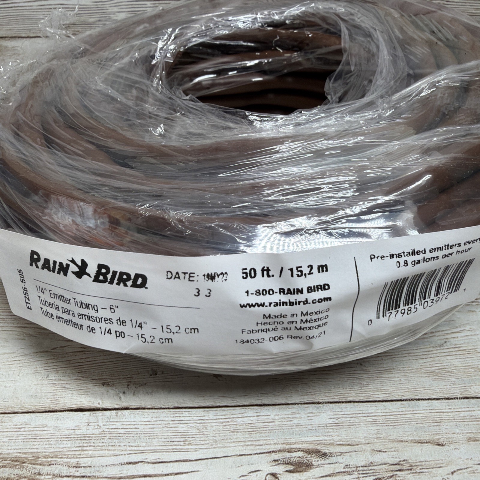 Rain Bird ET256-50SX 1/4" x 50' Drip Emitter Tubing *1 Roll* 6" Spacing 0.8 GPH