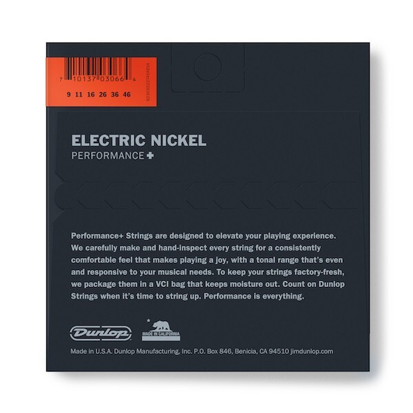 Dunlop Performance+ Electric Guitar Strings; gauges 9-46