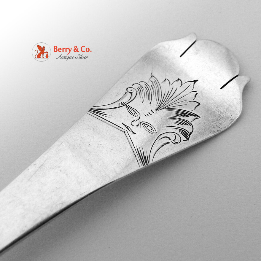 Swedish 830 Silver Serving Spoons Pair Hallberg 1897