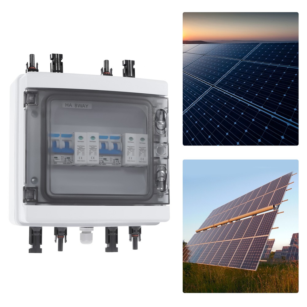 2 String Solar Combiner Box 40A Circuit Breaker for Solar Panels System PC+ABS