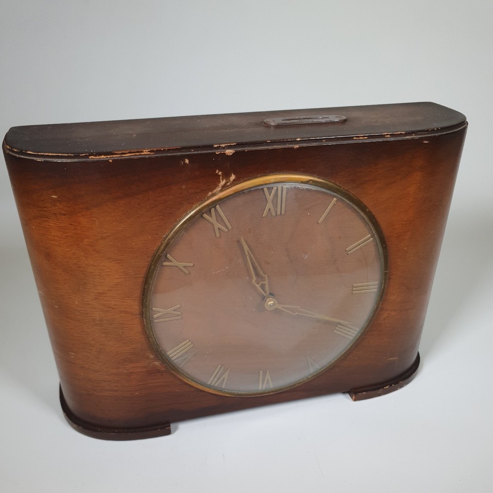 Vintage Mantel Clock insurance coin saving clock Collectable