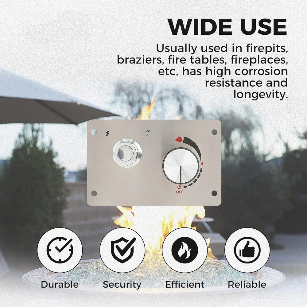 FLAT PANEL BRAZIER VALVE CONTROL SYSTEM FIRE PIT GAS BURNER SPARK IGNITION KIT