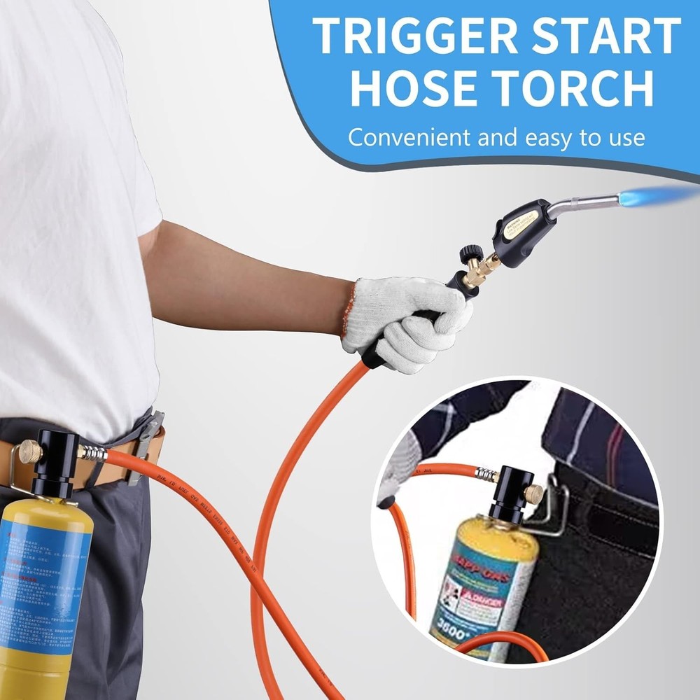 Portable Mapp Gas Torch Kit - Adjustable Heat, Trigger Start
