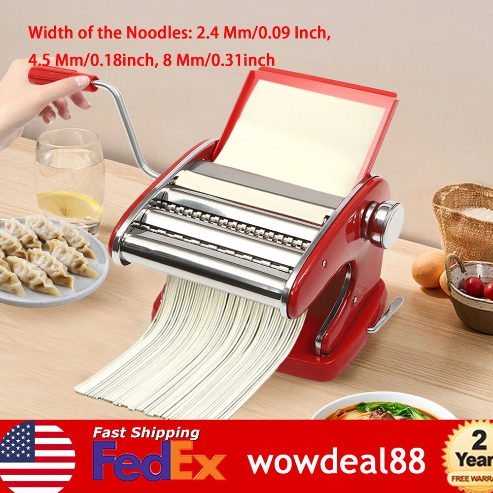 Adjustable Manual Dough Roller Sheeter Noodle Pasta Dumpling Maker Machine New
