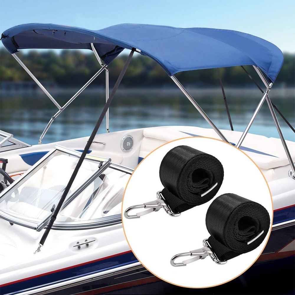 2 Pcs Adjustable Bimini Boat Top Strap Loop Single Snap Hook, 28~60 Inch