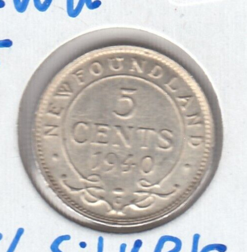 1940 C Newfoundland Five Cent Silver Coin   SC3