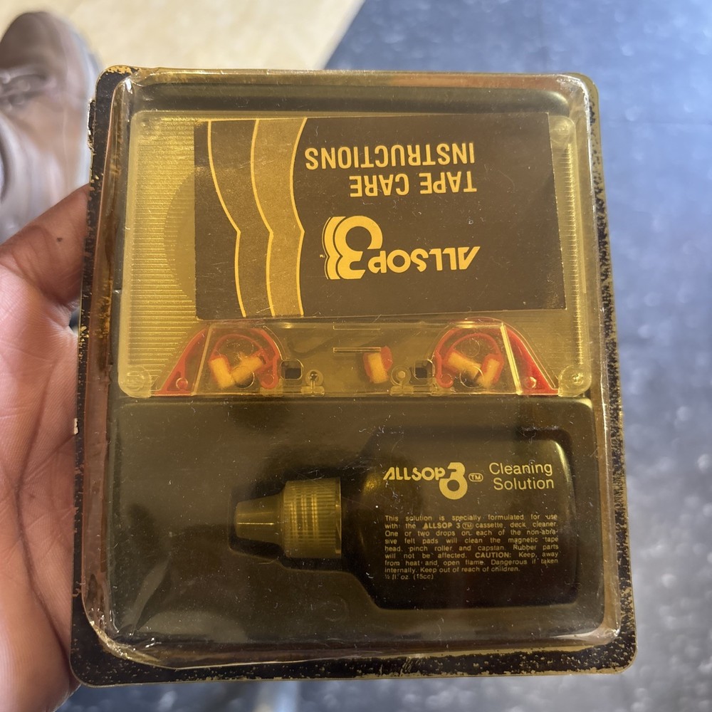 Allsop 3 Cassette Deck Cleaning System Kit In 1985 Packaging / Empty Solution