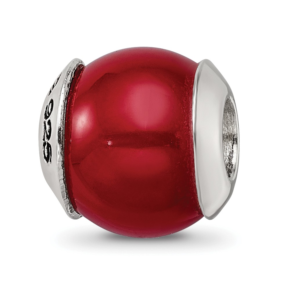 Silver Reflections Red Quartz Stone Bead QRS1719