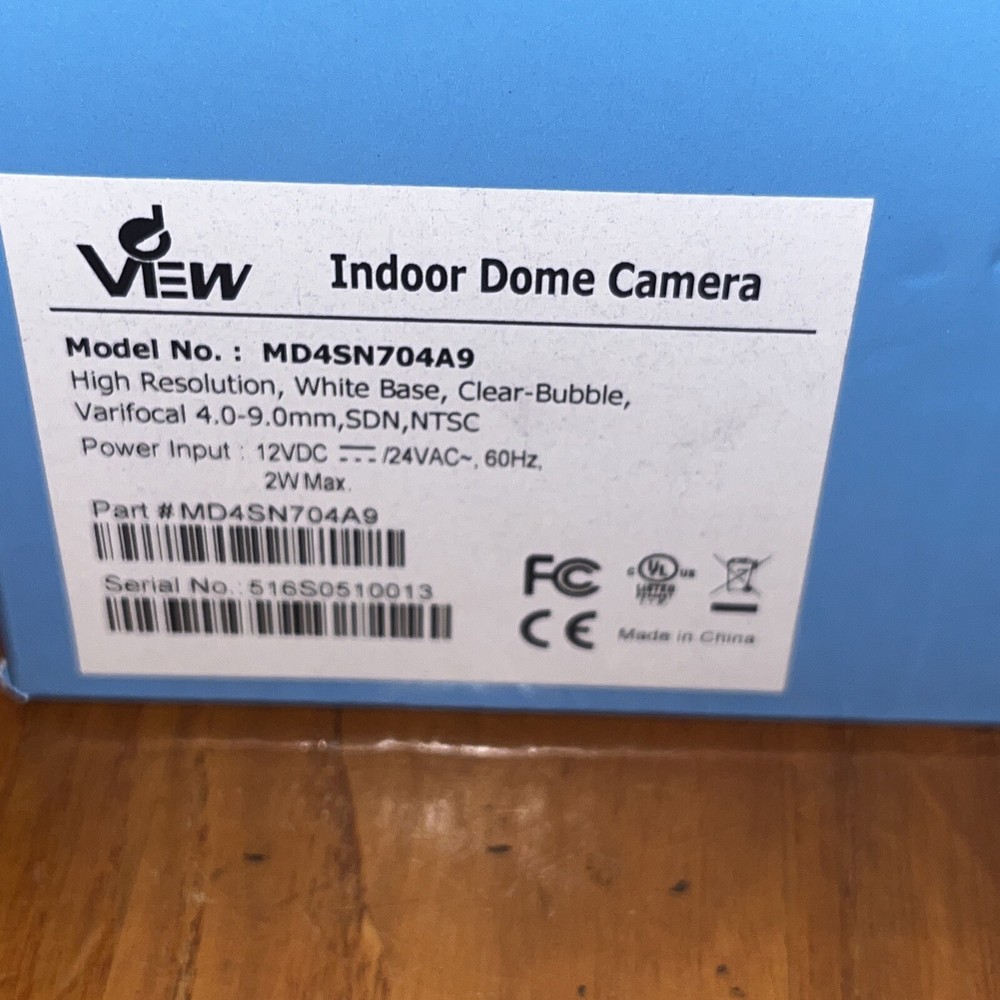 NEW IN BOX View Indoor dome Camera Model# MD4SN704A9