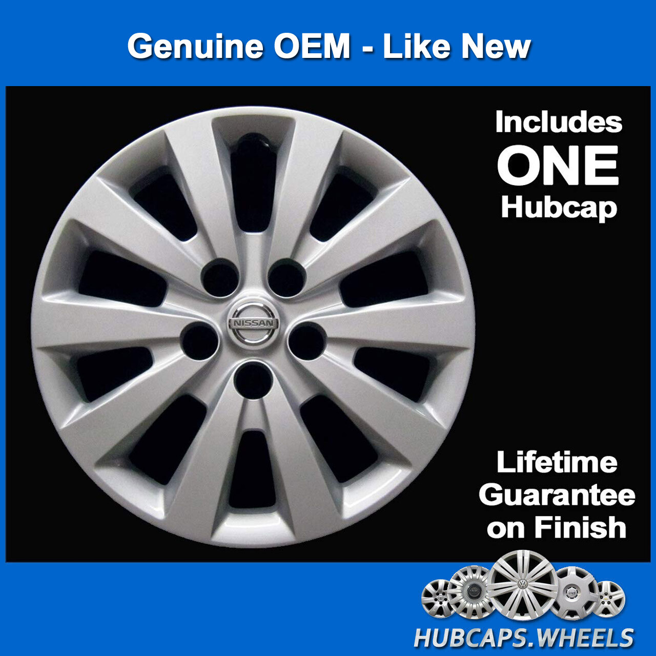 Hubcap for Nissan Sentra 2013-2019 Genuine Factory OE Sentra Hubcap Silver 53089