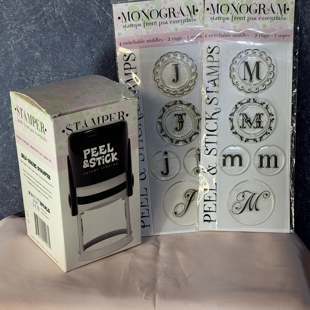 Stamper PSA Essentials plus Monograms M & J 6007m