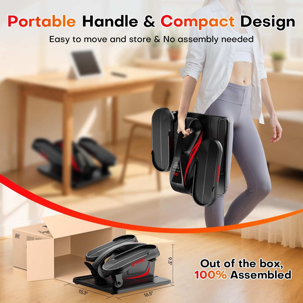 Under Desk Elliptical Machine, Electric Elliptical Leg Exerciser While Sitting