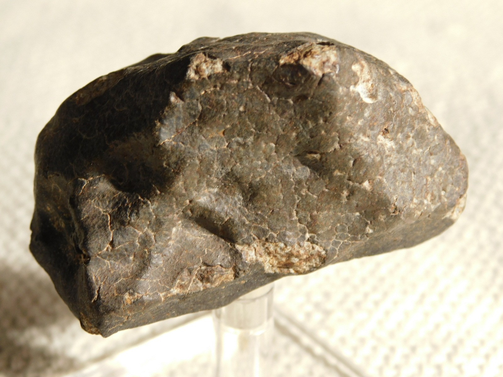 H6 Stony METEORITE Regmaglypts DARK Fusion Crust and Contraction CRACKS! 178gr