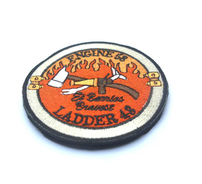 LADDER 43 ENGINE 53 FIRE MILSPEC U.S. ARMY TACTICAL BADGE HOOK PATCH *01