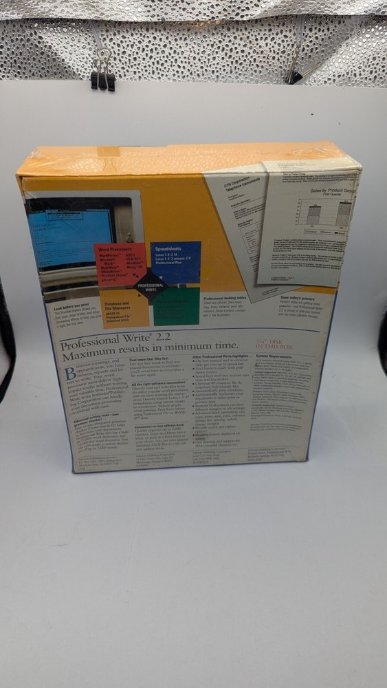 Professional Write Word Processing Software v 2.2 IBM DOS 5.25" Disks VINTAGE